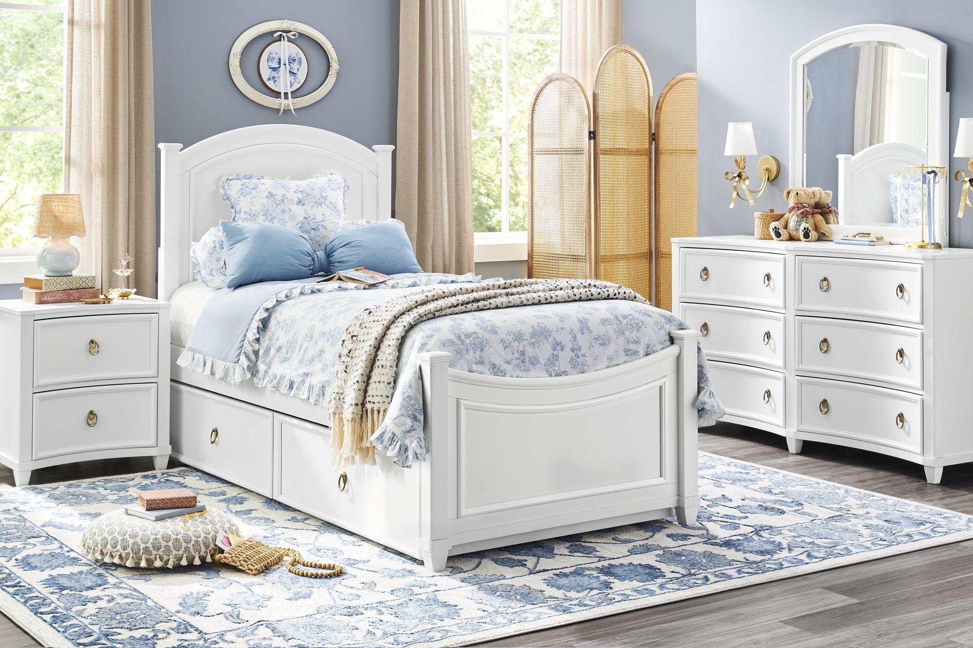 Kids Jaclyn Lane White Twin Panel Bedroom - Image 1