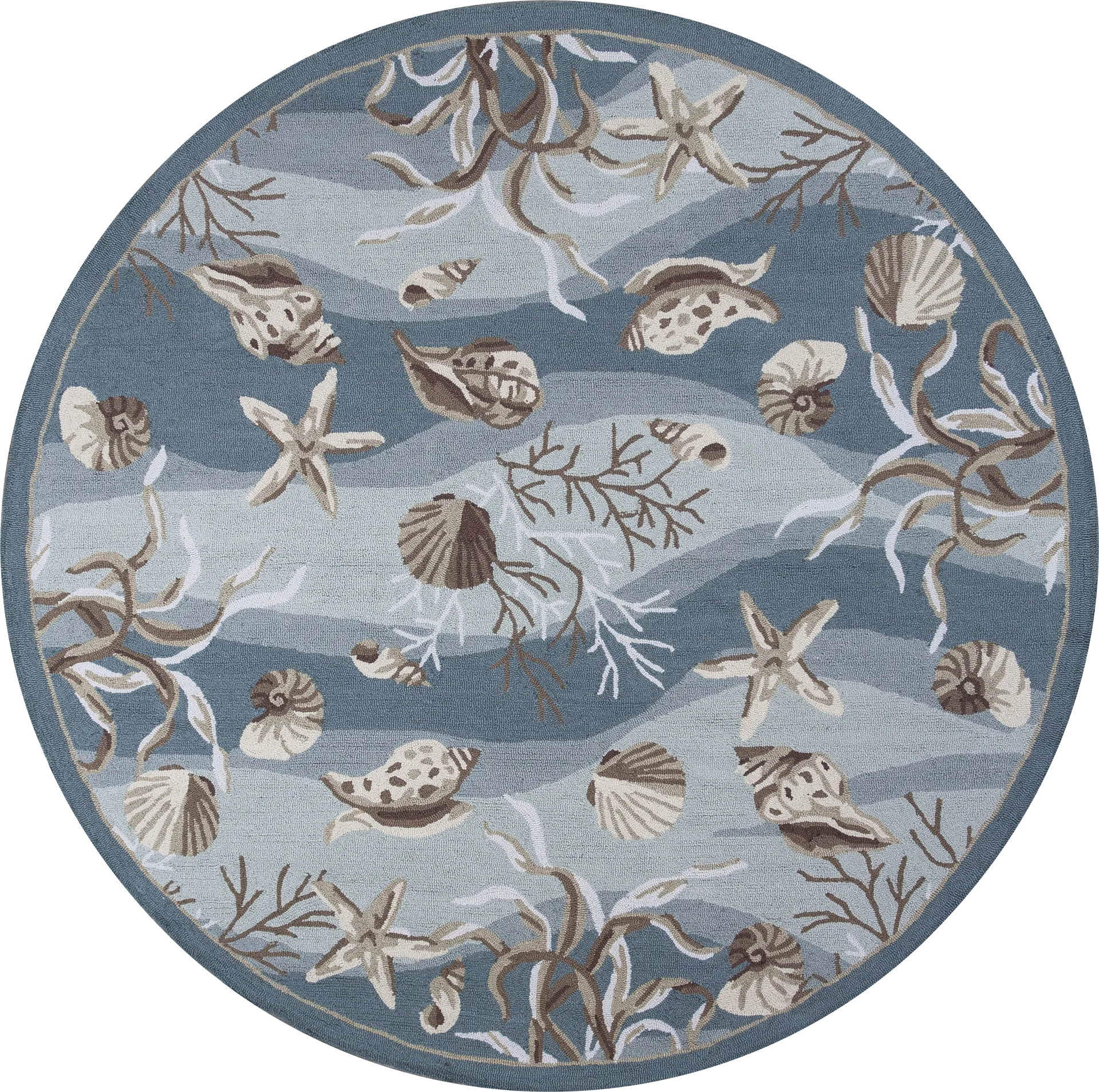 Under the Sea Adventures Blue 7'6 Round Rug - Image 1