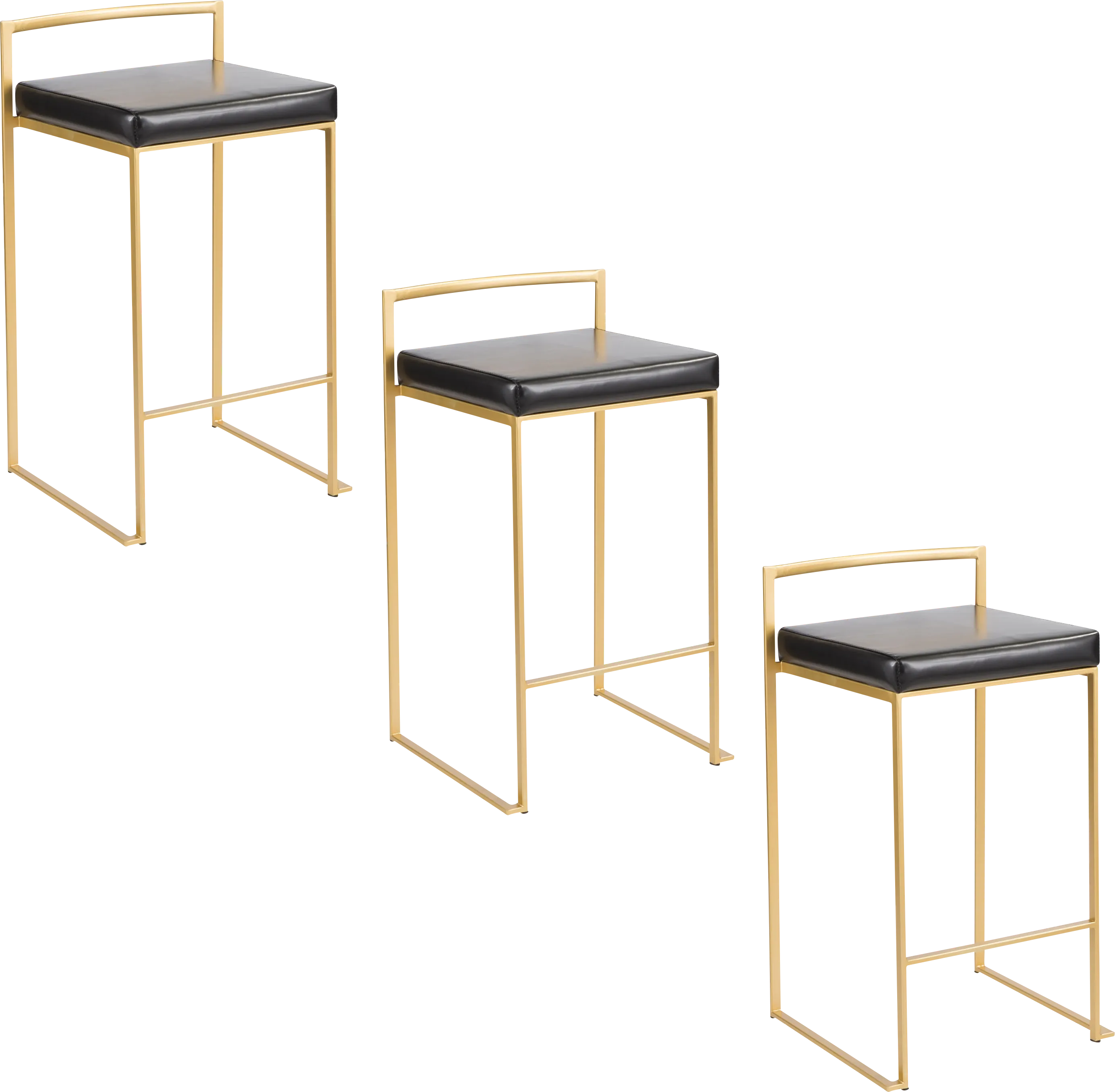 Sora VI Black Counter Height Stool, Set of 3 - Thumbnail - Image 1