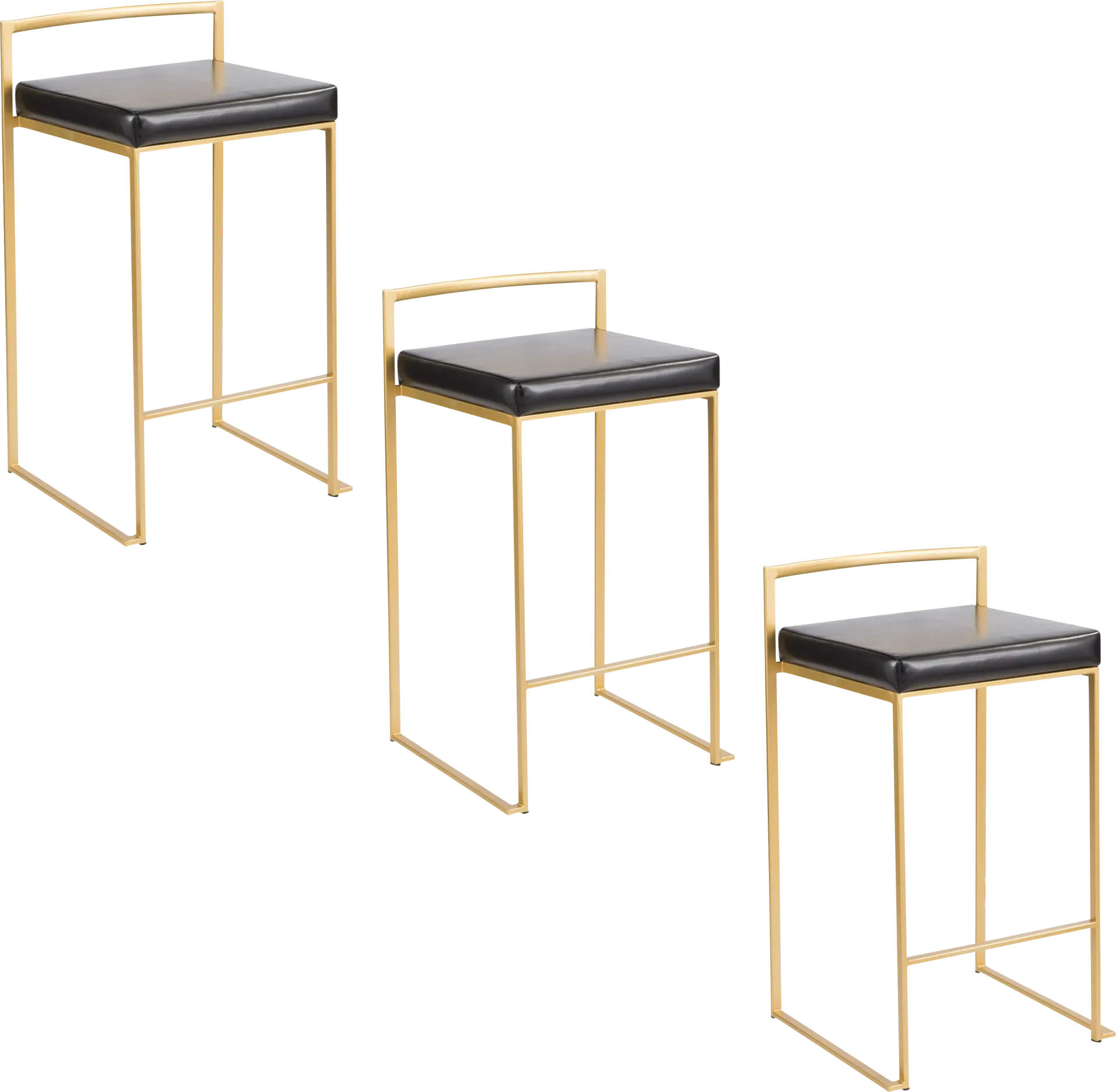 Sora VI Black Counter Height Stool, Set of 3 - Image 1