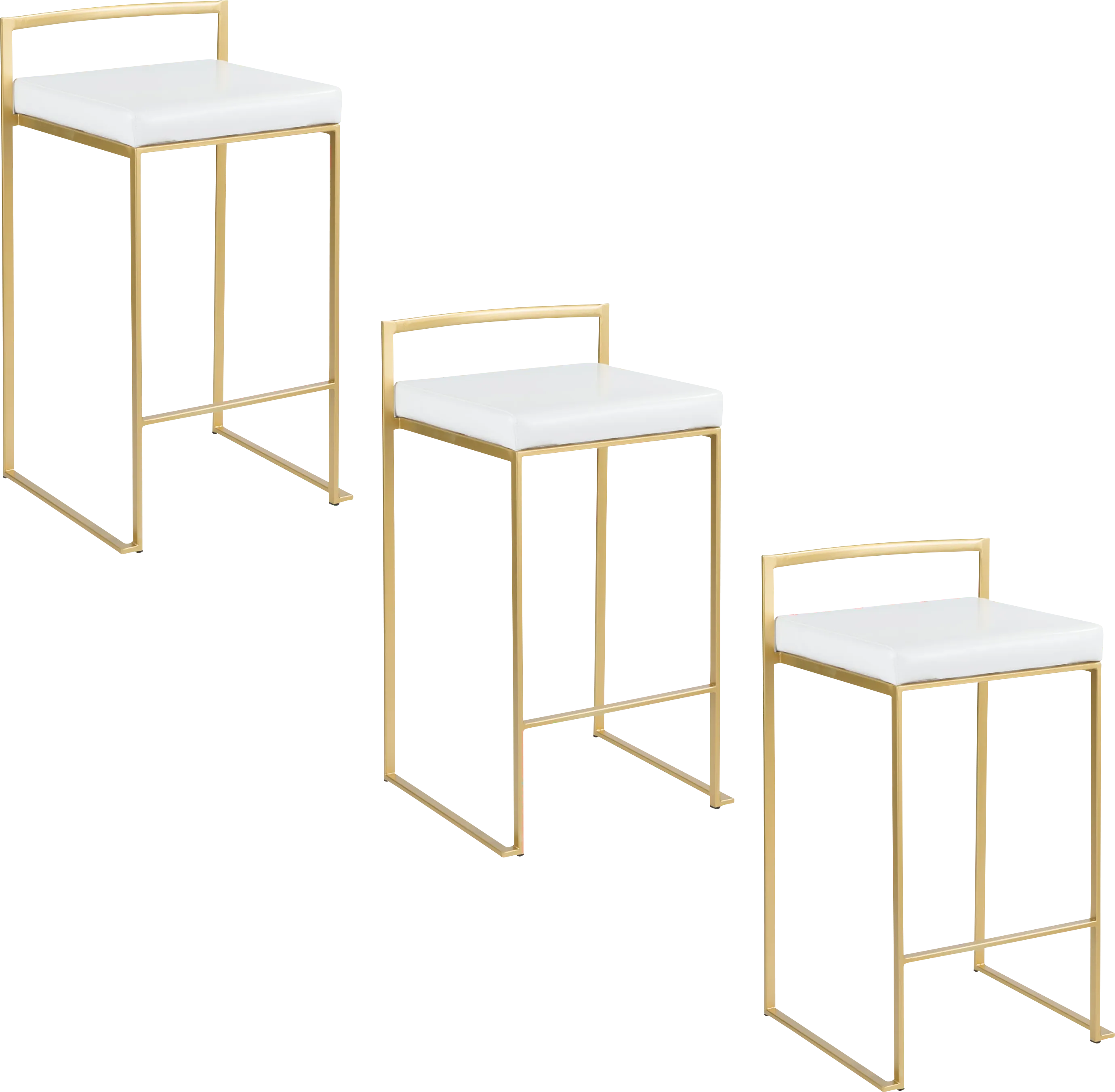 Sora VI White Counter Height Stool, Set of 3 - Thumbnail - Image 1
