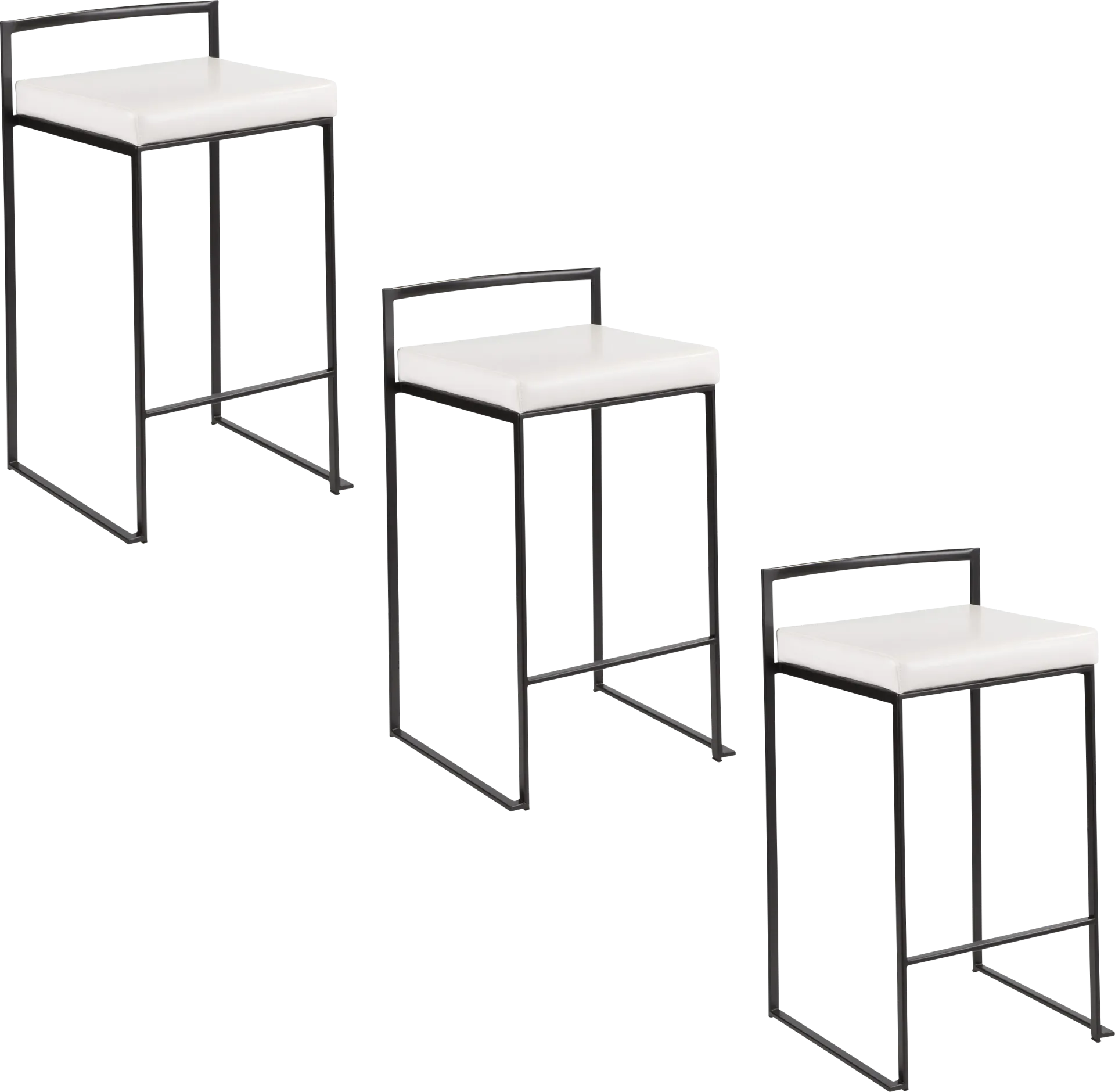 Sora III White Counter Height Stool, Set of 3 - Image 1