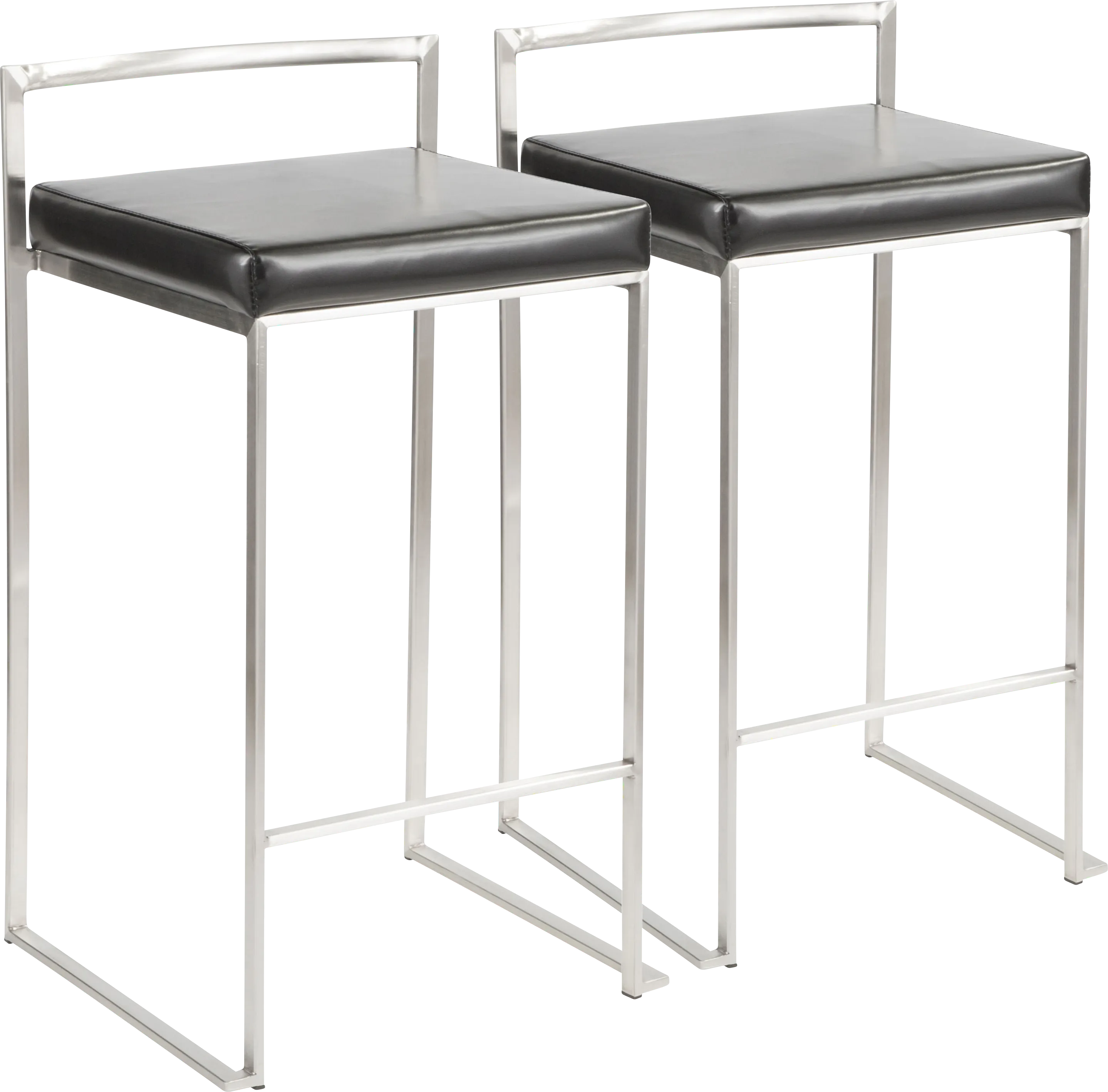 Birdlake IV Black Counter Height Stool, Set of 2 - Thumbnail - Image 1
