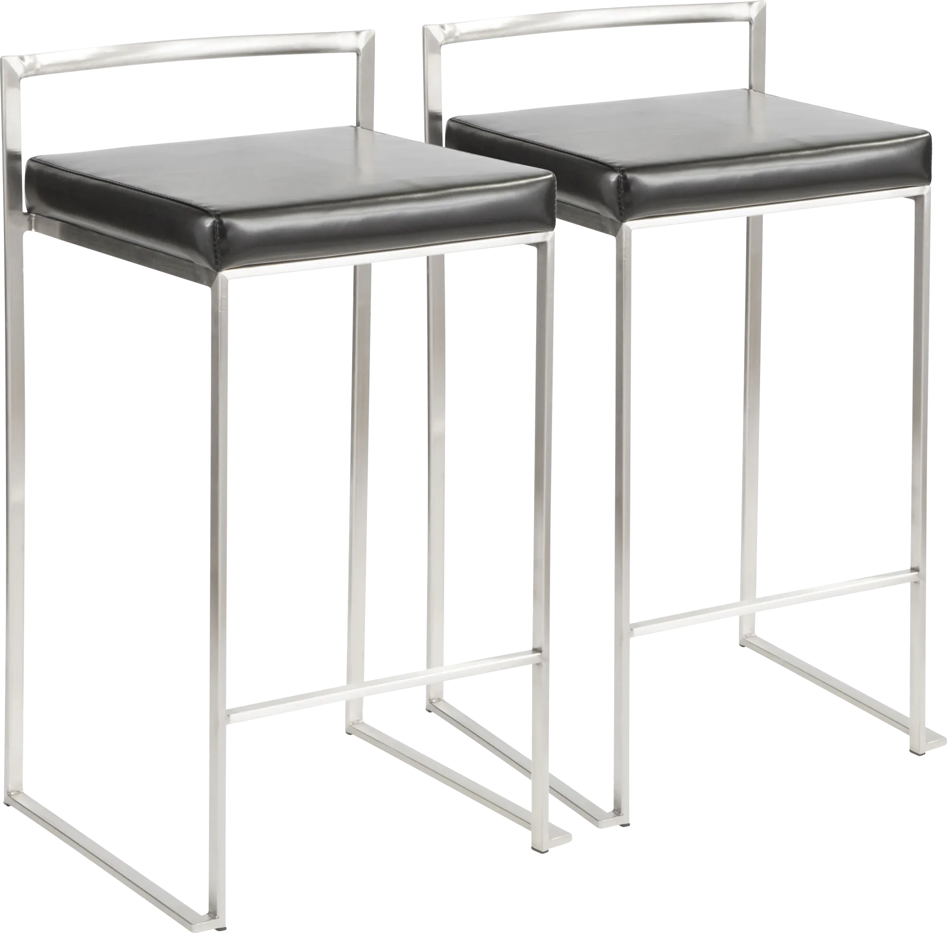 Birdlake IV Black Counter Height Stool, Set of 2 - Image 1