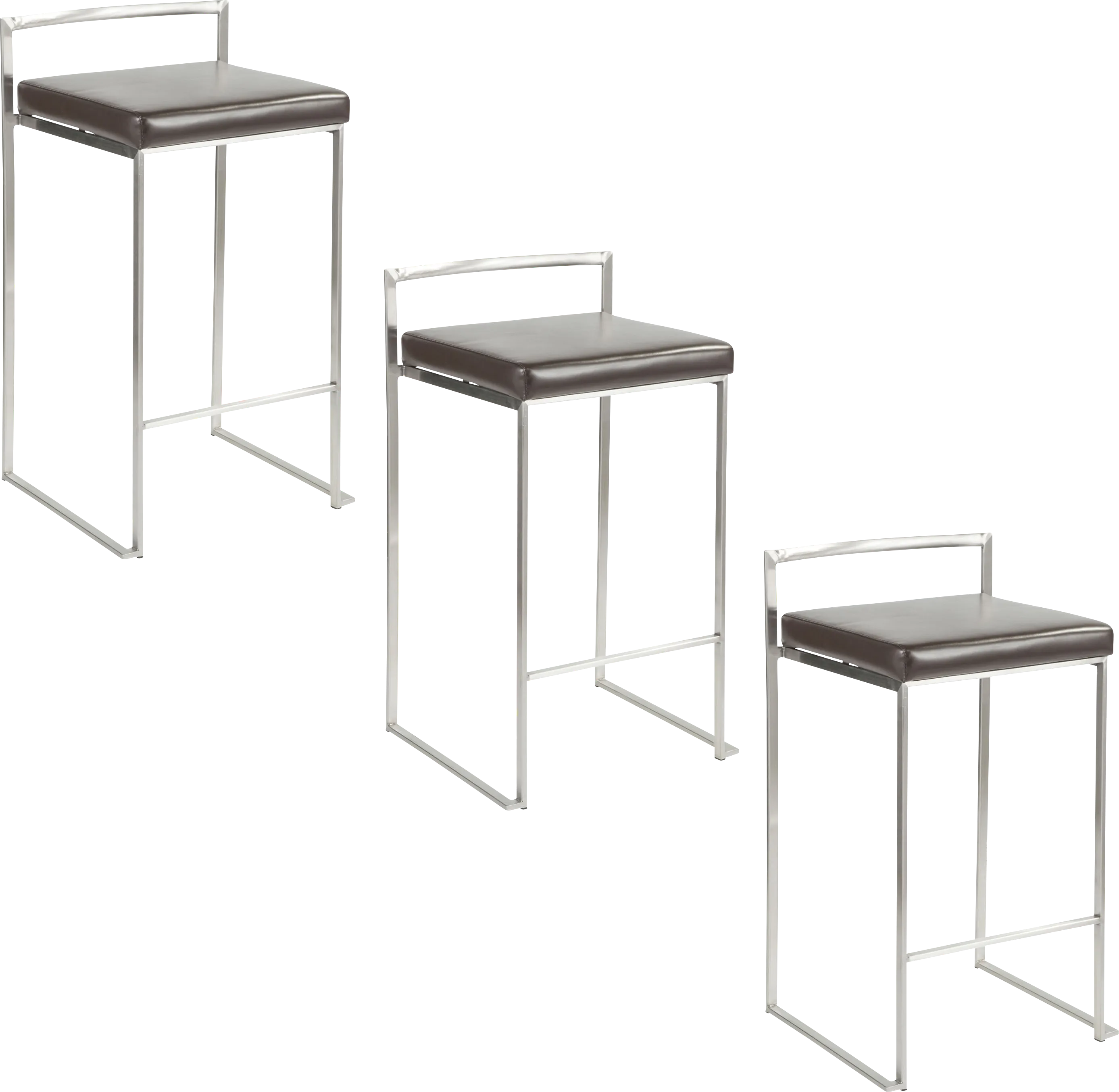 Birdlake IV Gray Counter Height Stool, Set of 3 - Thumbnail - Image 1