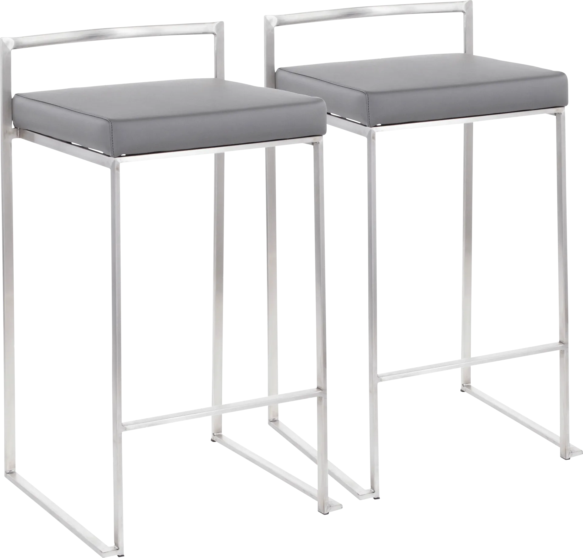 Birdlake IV Gray Counter Height Stool, Set of 2 - Image 1