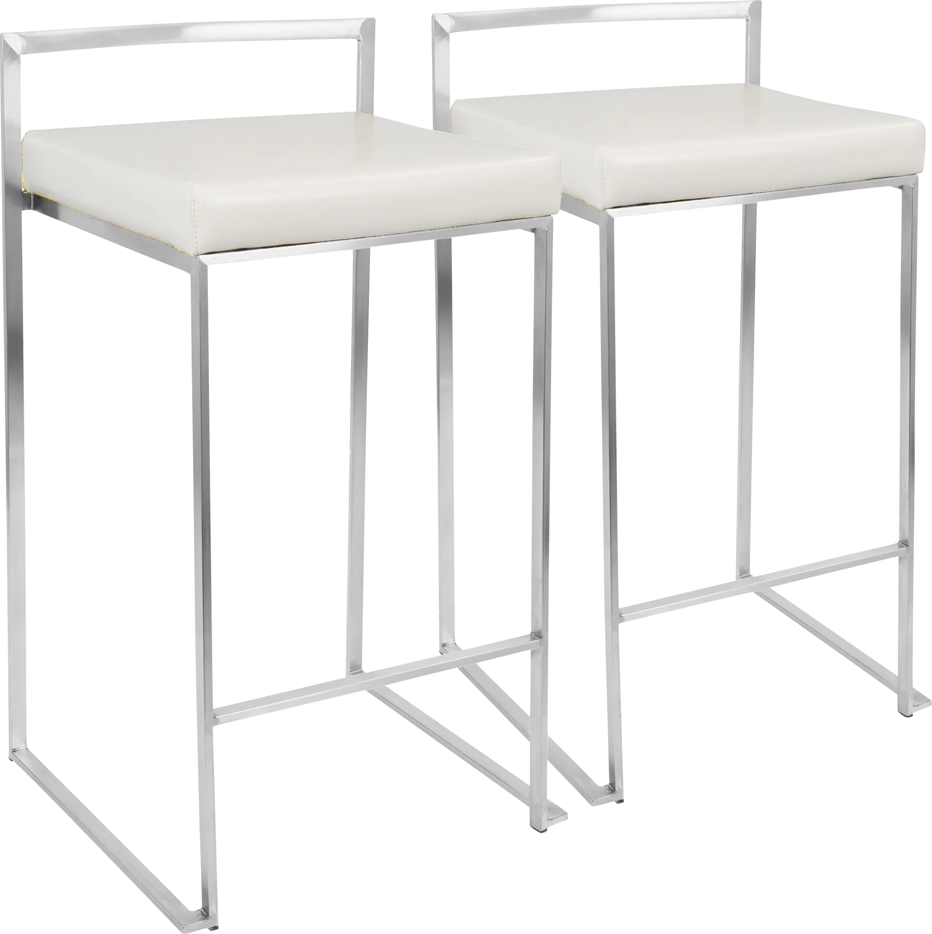 Birdlake IV White Counter Height Stool, Set of 2 - Image 1