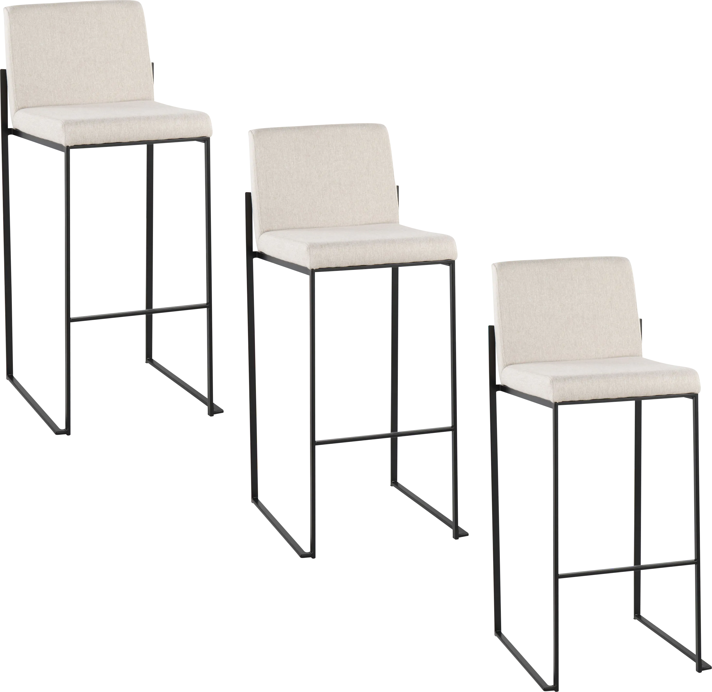 Arelane III Beige Barstool, Set of 3 - Thumbnail - Image 1