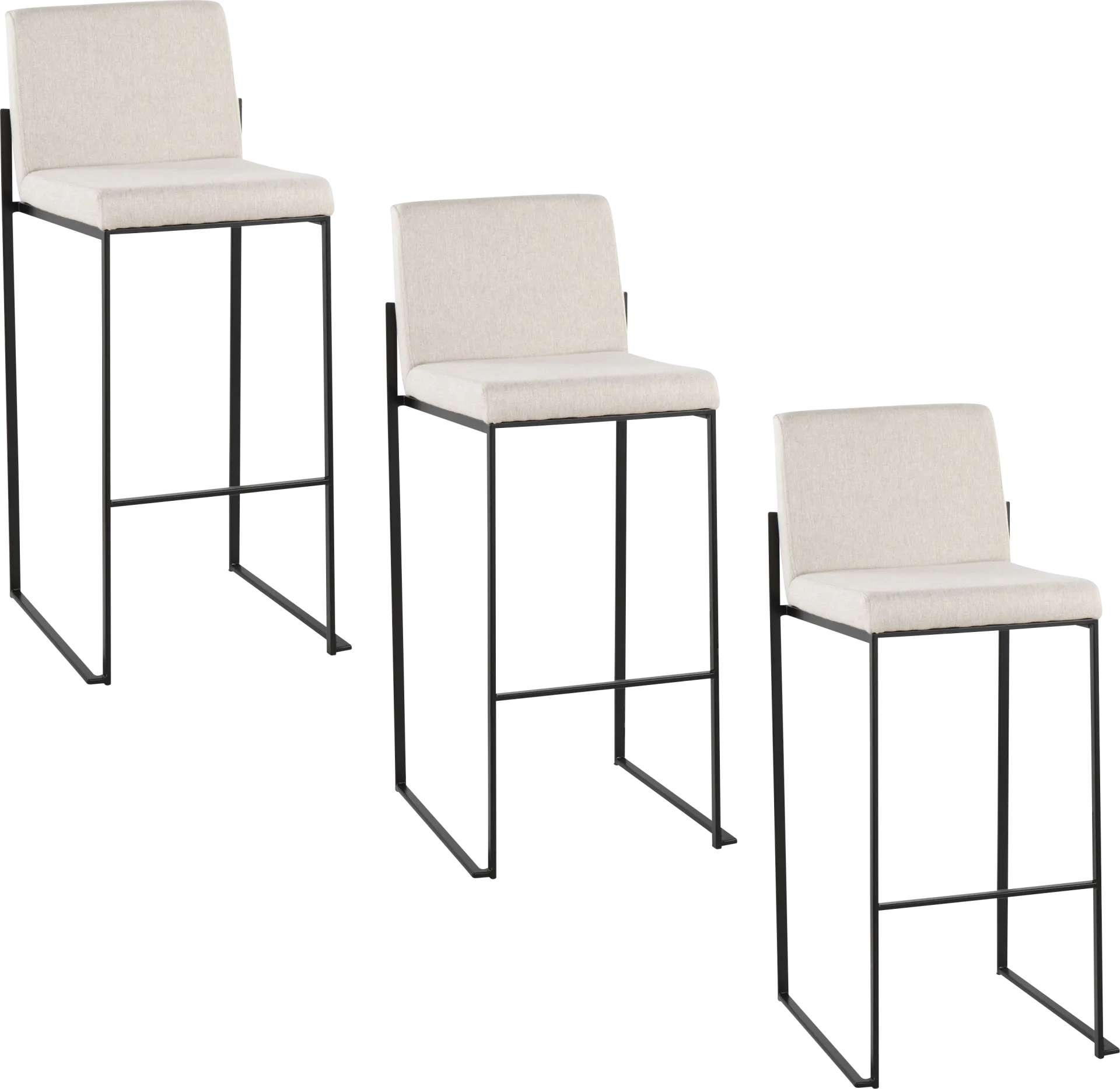 Arelane III Beige Barstool, Set of 3 - Image 1