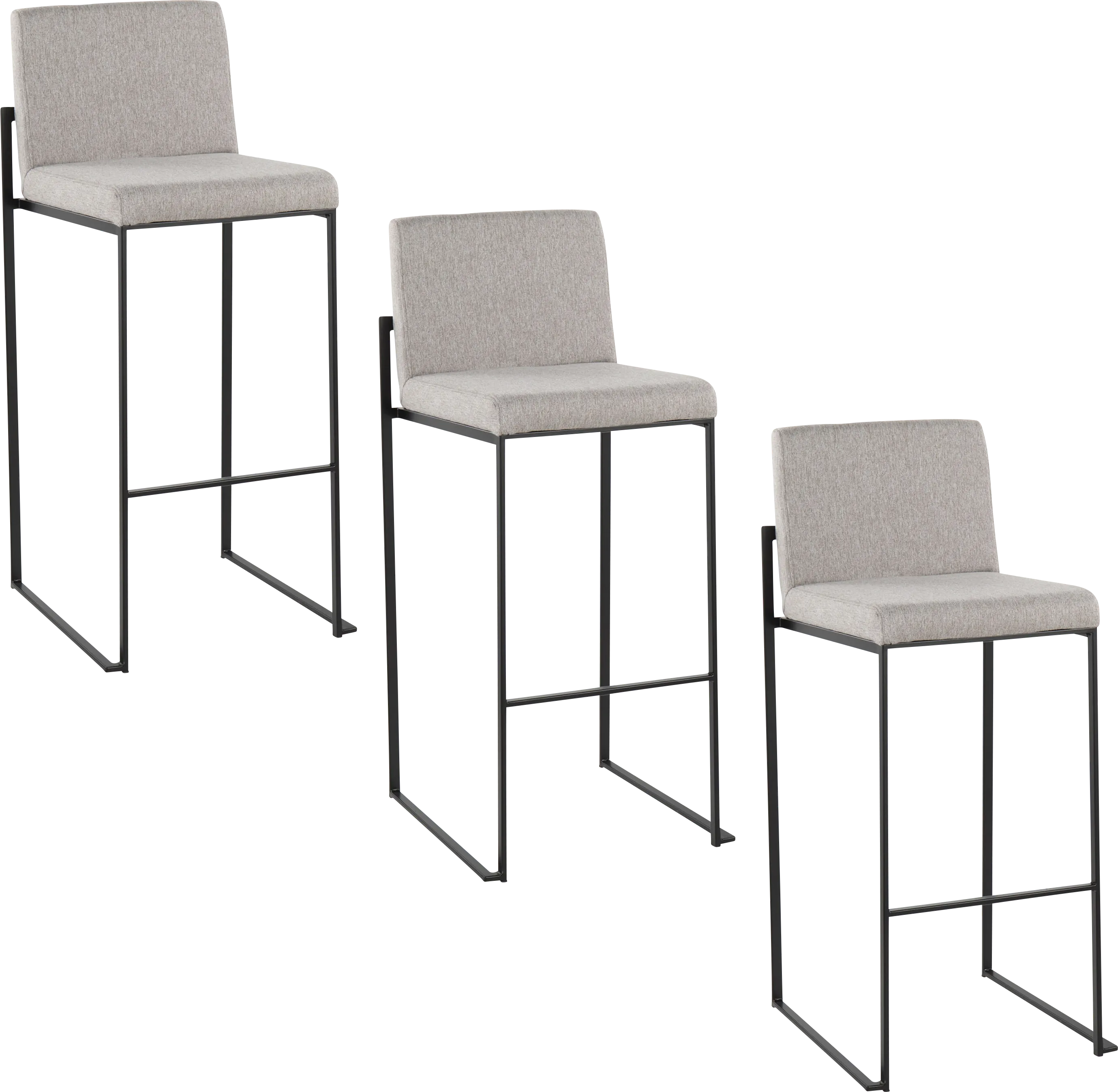 Arelane III Dark Gray Barstool, Set of 3 - Thumbnail - Image 1