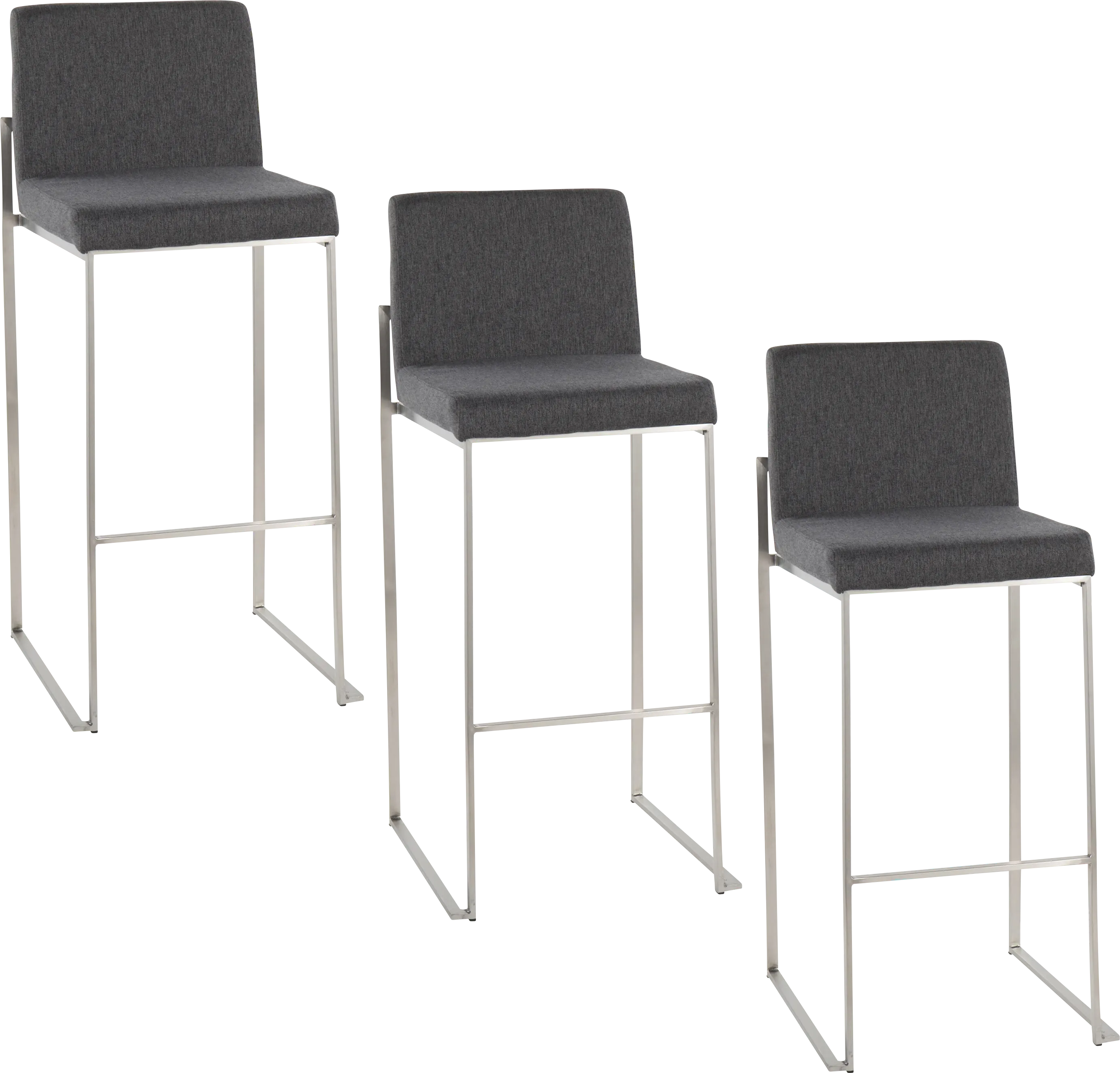 Avella Ann Charcoal Barstool, Set of 3 - Thumbnail - Image 1