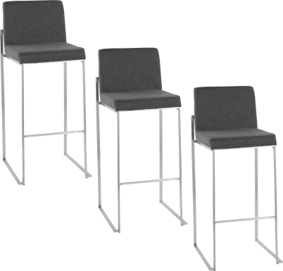 Avella Ann Charcoal Barstool, Set of 3