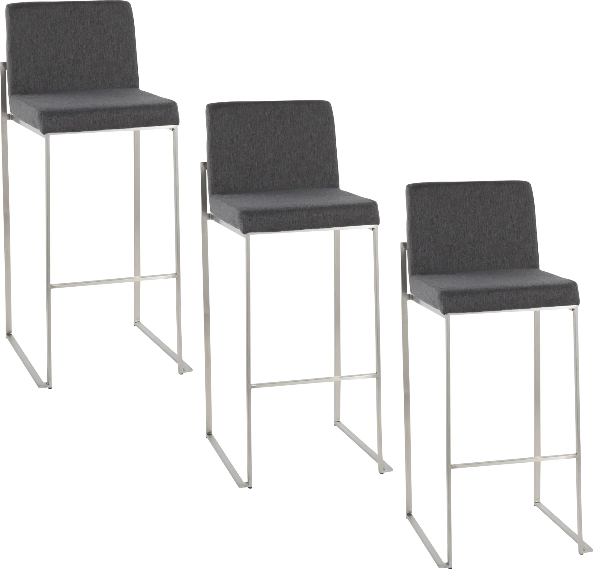 Avella Ann Charcoal Barstool, Set of 3