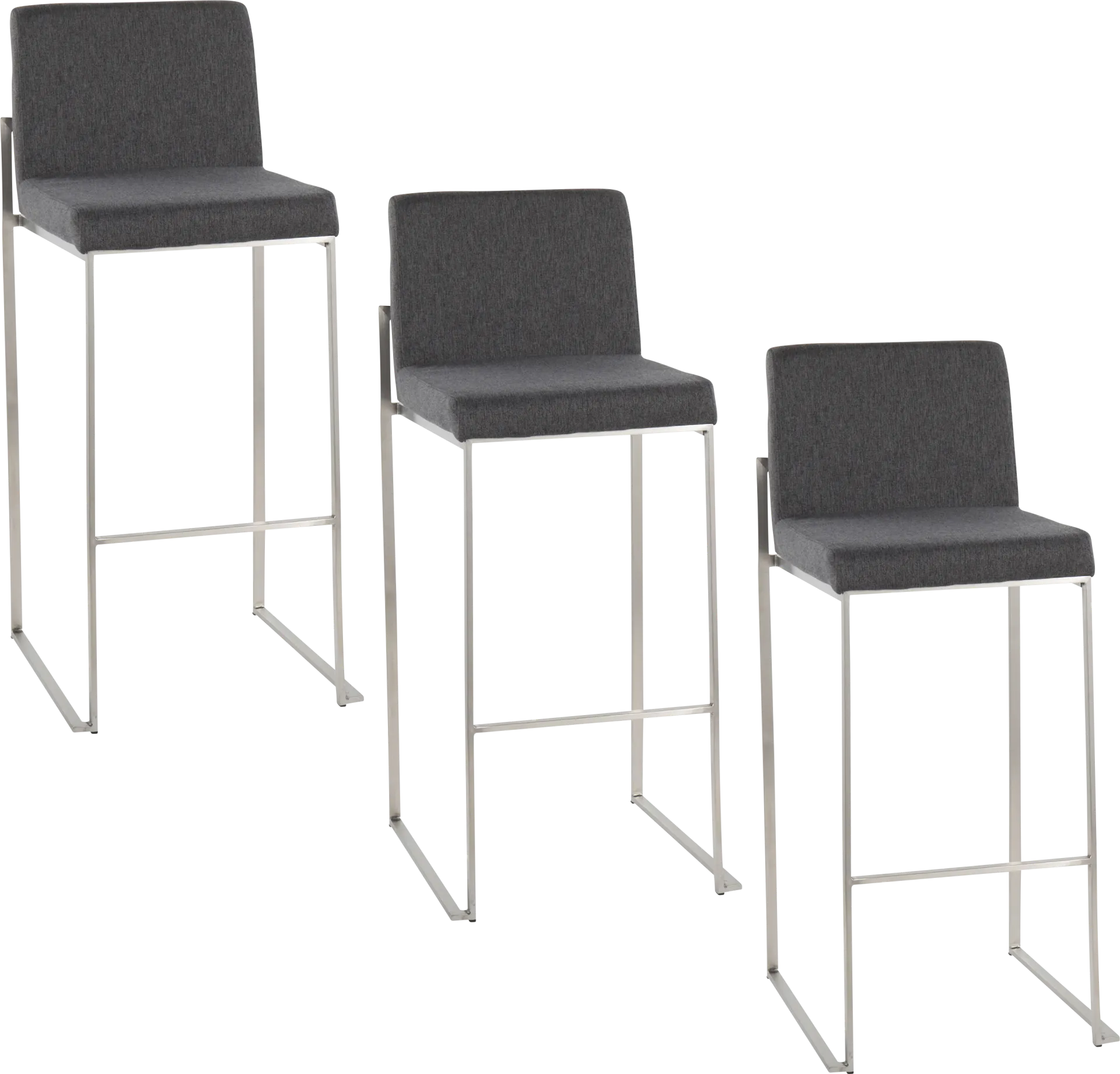 Avella Ann Charcoal Barstool, Set of 3 - Image 1