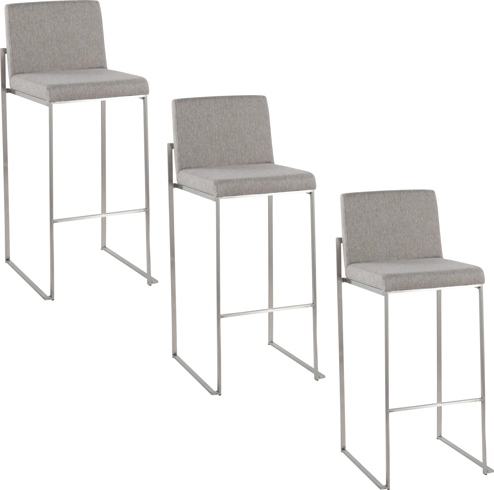 Nowotny IV Gray Barstool, Set of 3