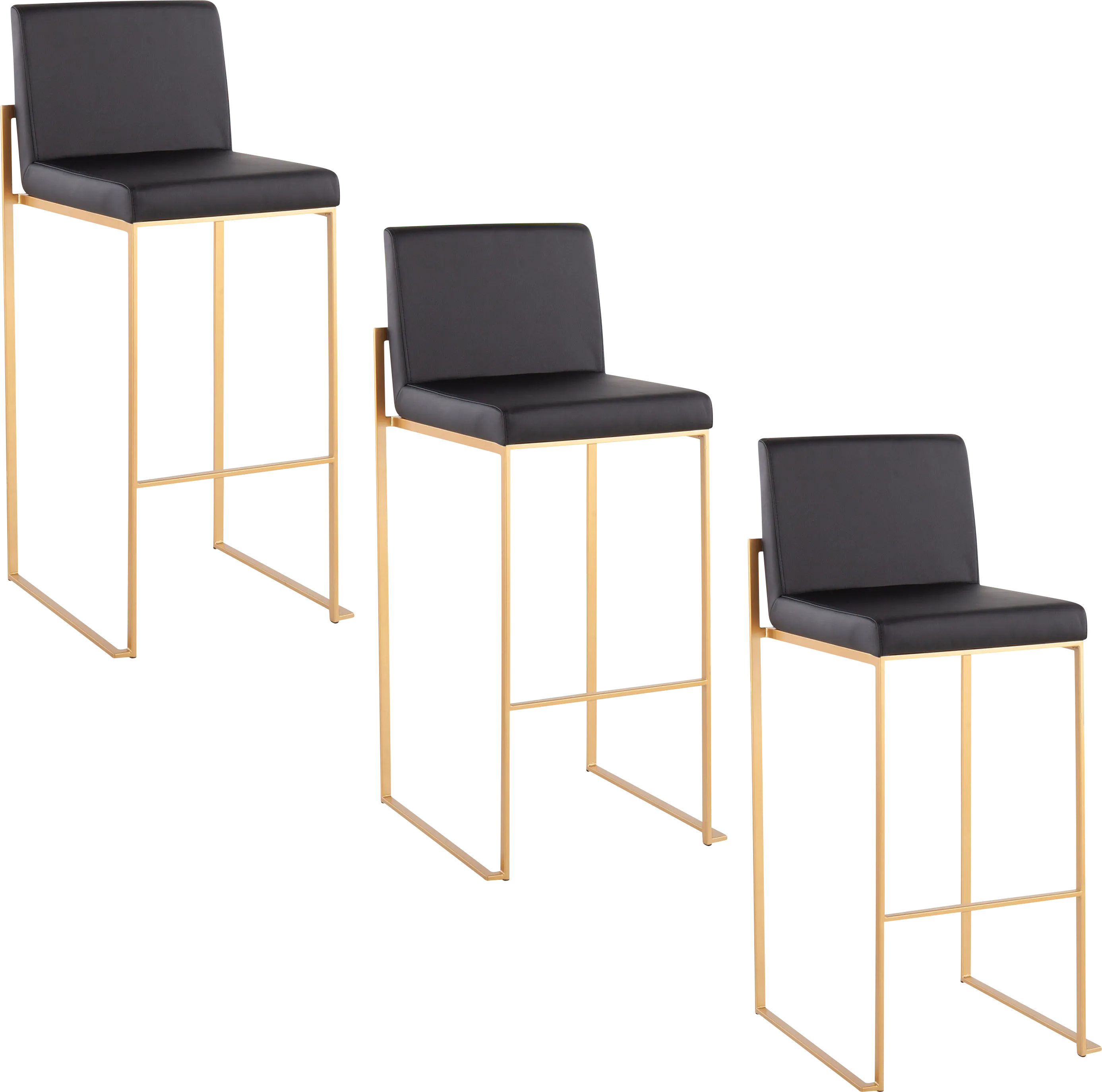 Nowotny III Black Barstool, Set of 3