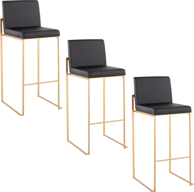 Nowotny III Black Barstool, Set of 3