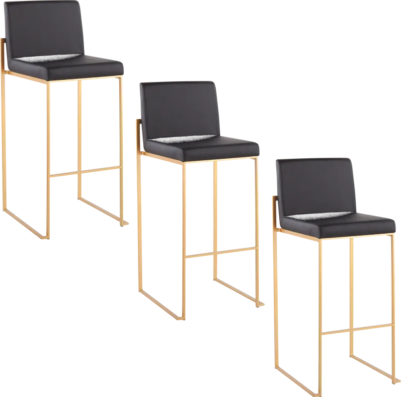 Nowotny III Black Barstool, Set of 3