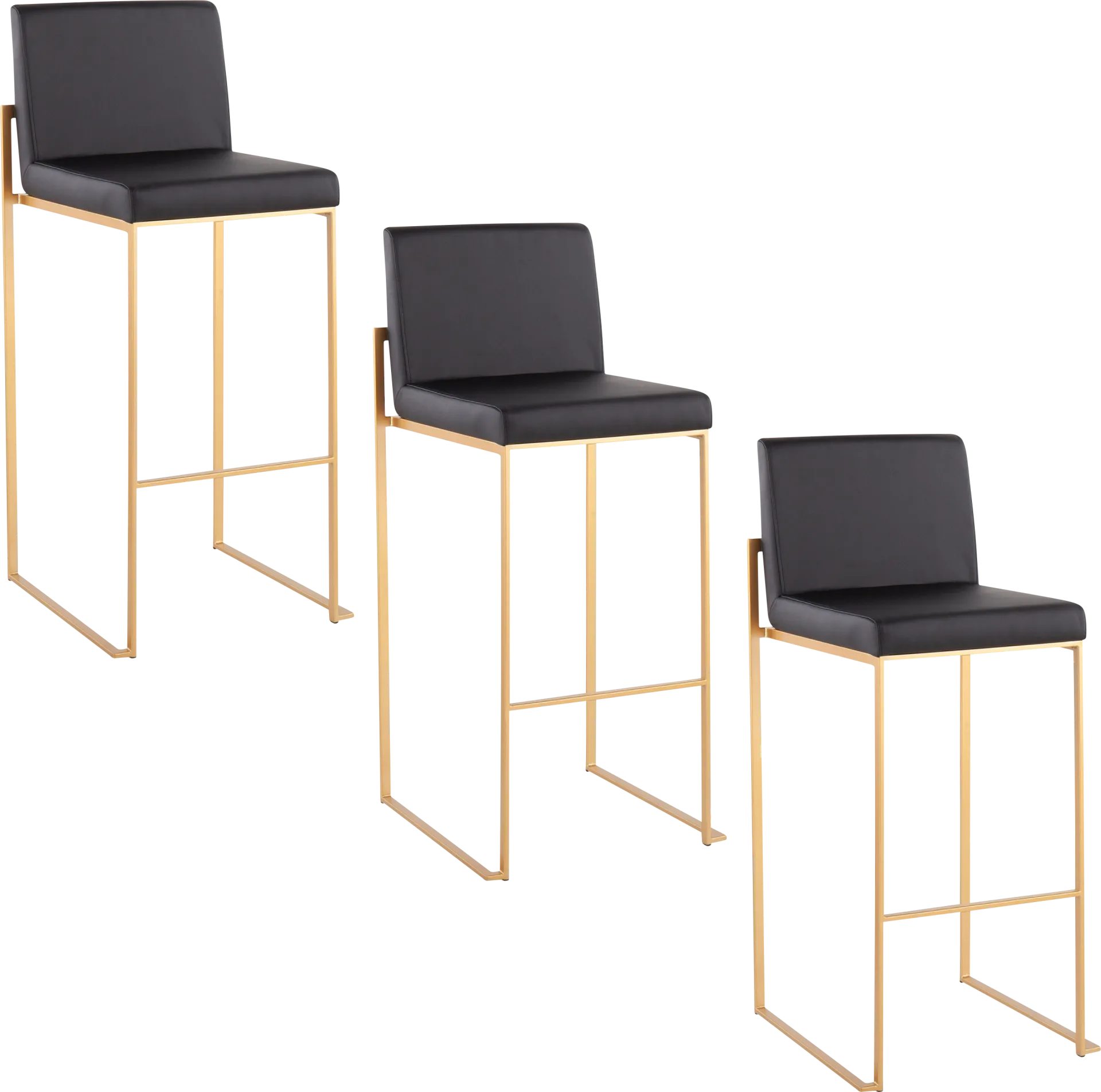 Nowotny III Black Barstool, Set of 3 - Image 1