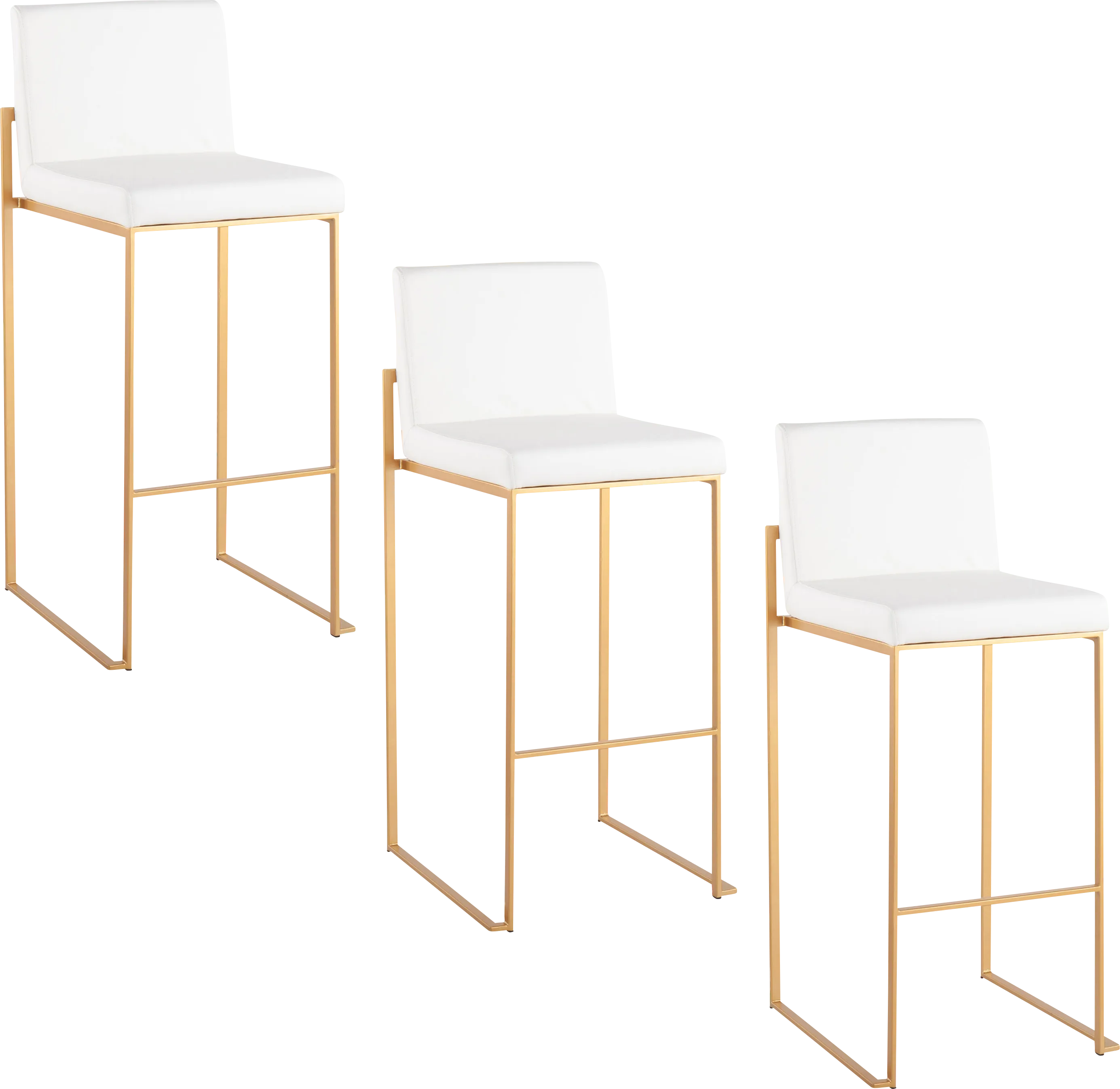 Nowotny III White Barstool, Set of 3 - Thumbnail - Image 1