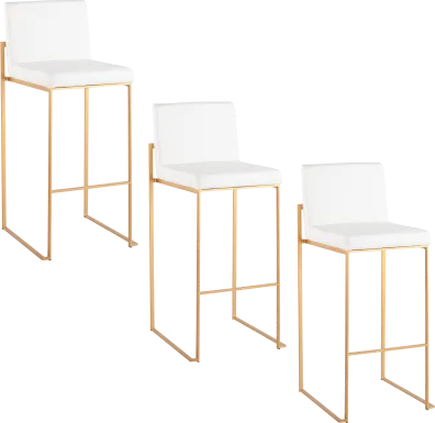 Nowotny III White Barstool, Set of 3