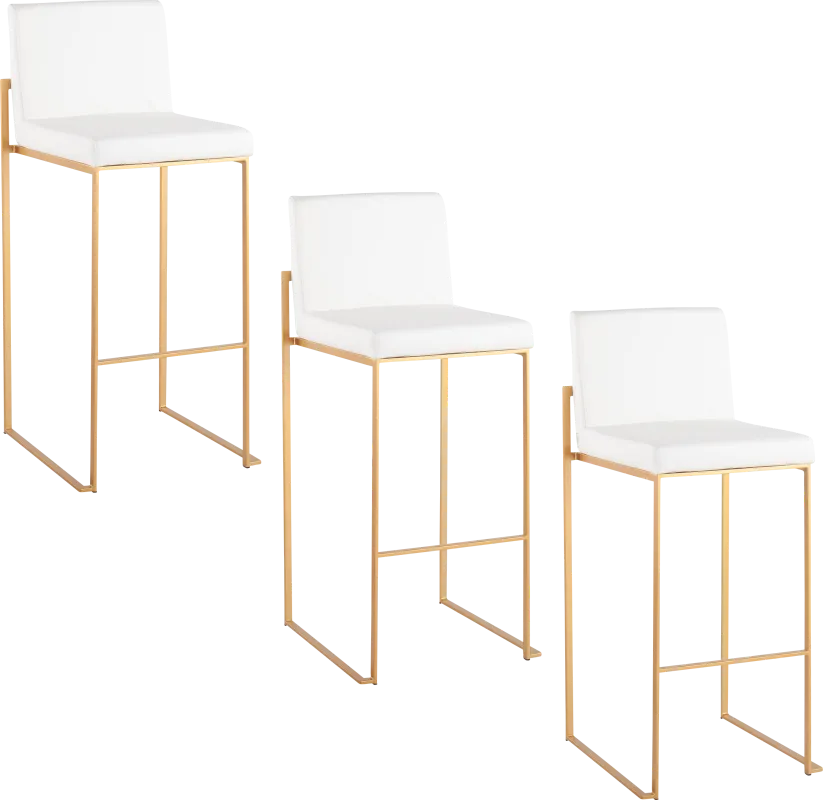 Nowotny III White Barstool, Set of 3