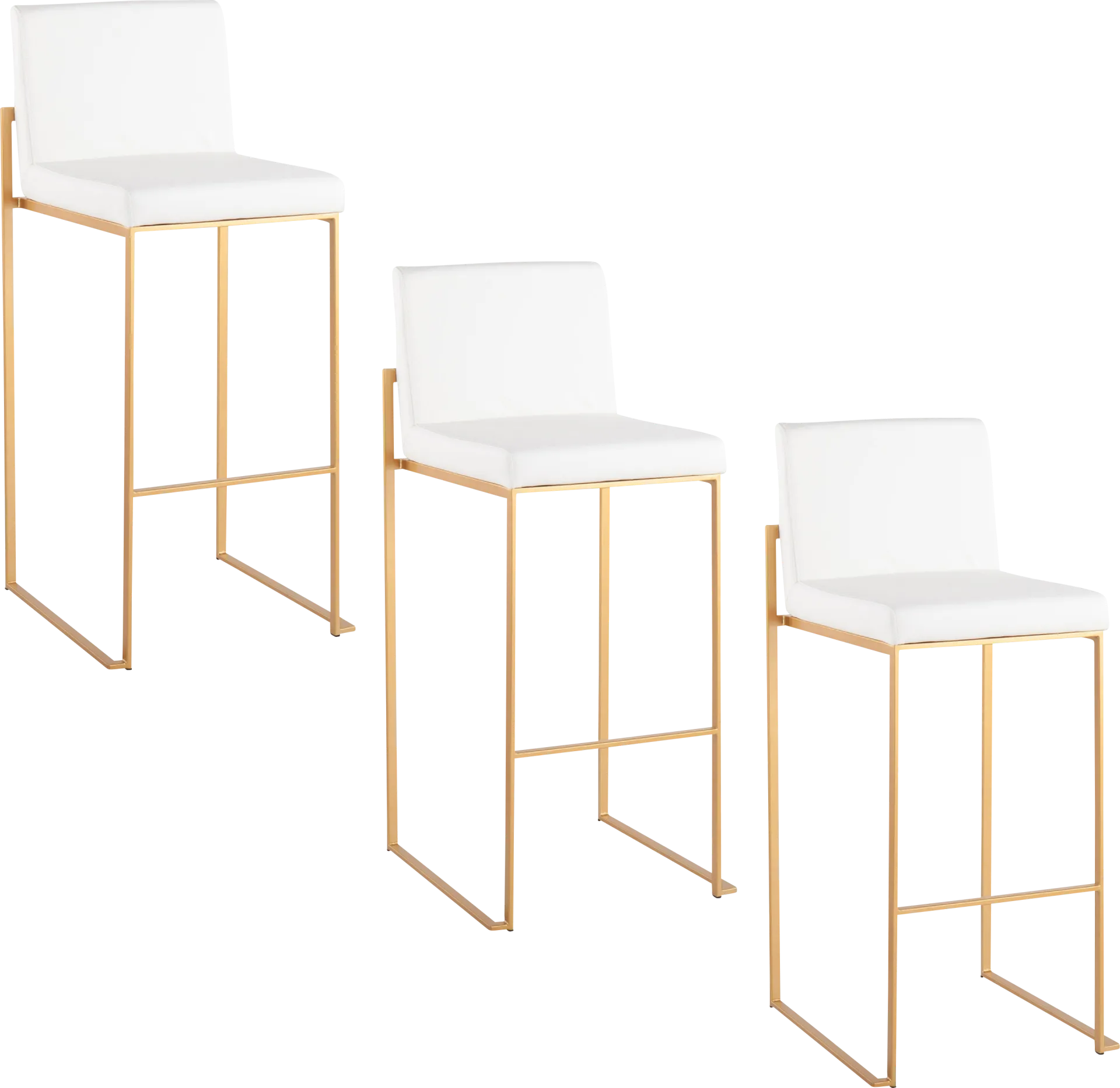 Nowotny III White Barstool, Set of 3 - Image 1