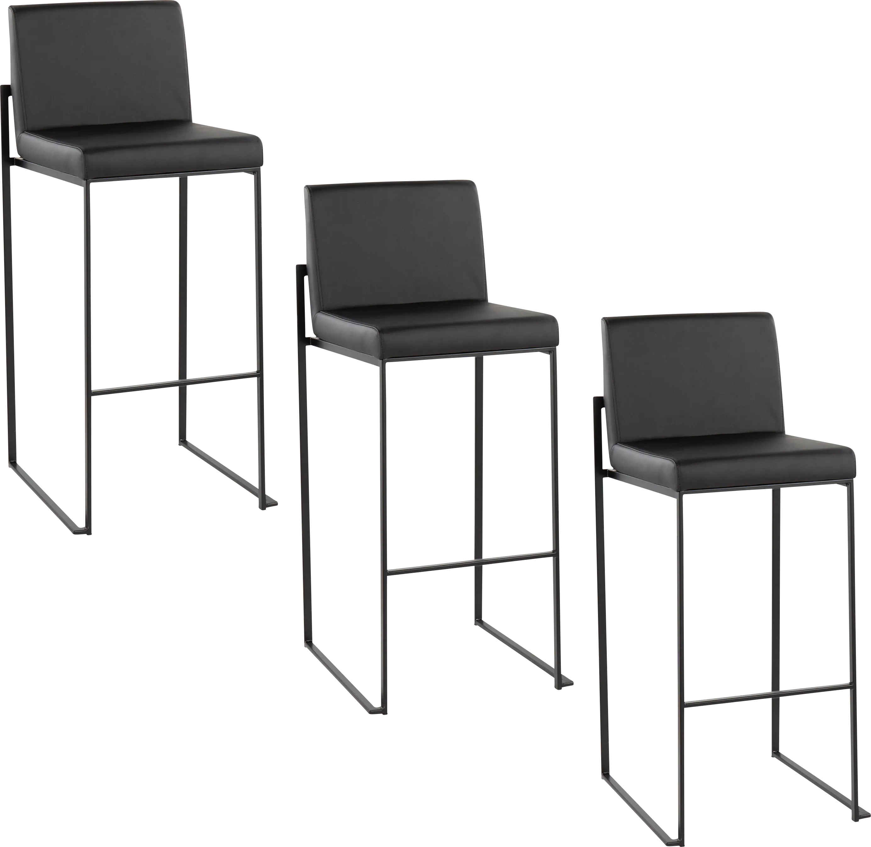 Arelane III Black Barstool, Set of 3 - Thumbnail - Image 1