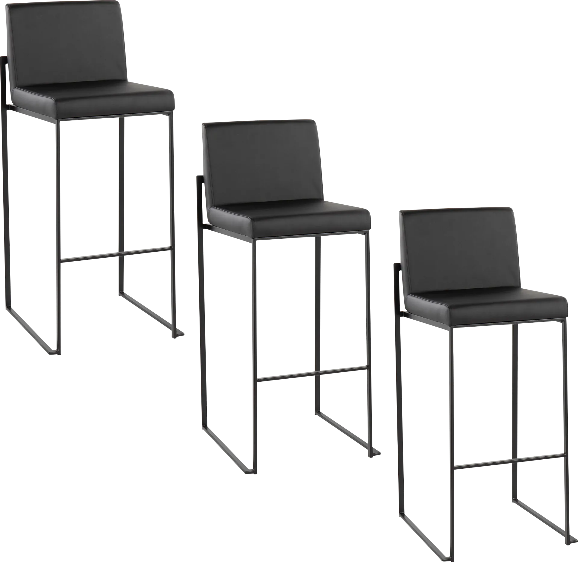 Arelane III Black Barstool, Set of 3 - Image 1