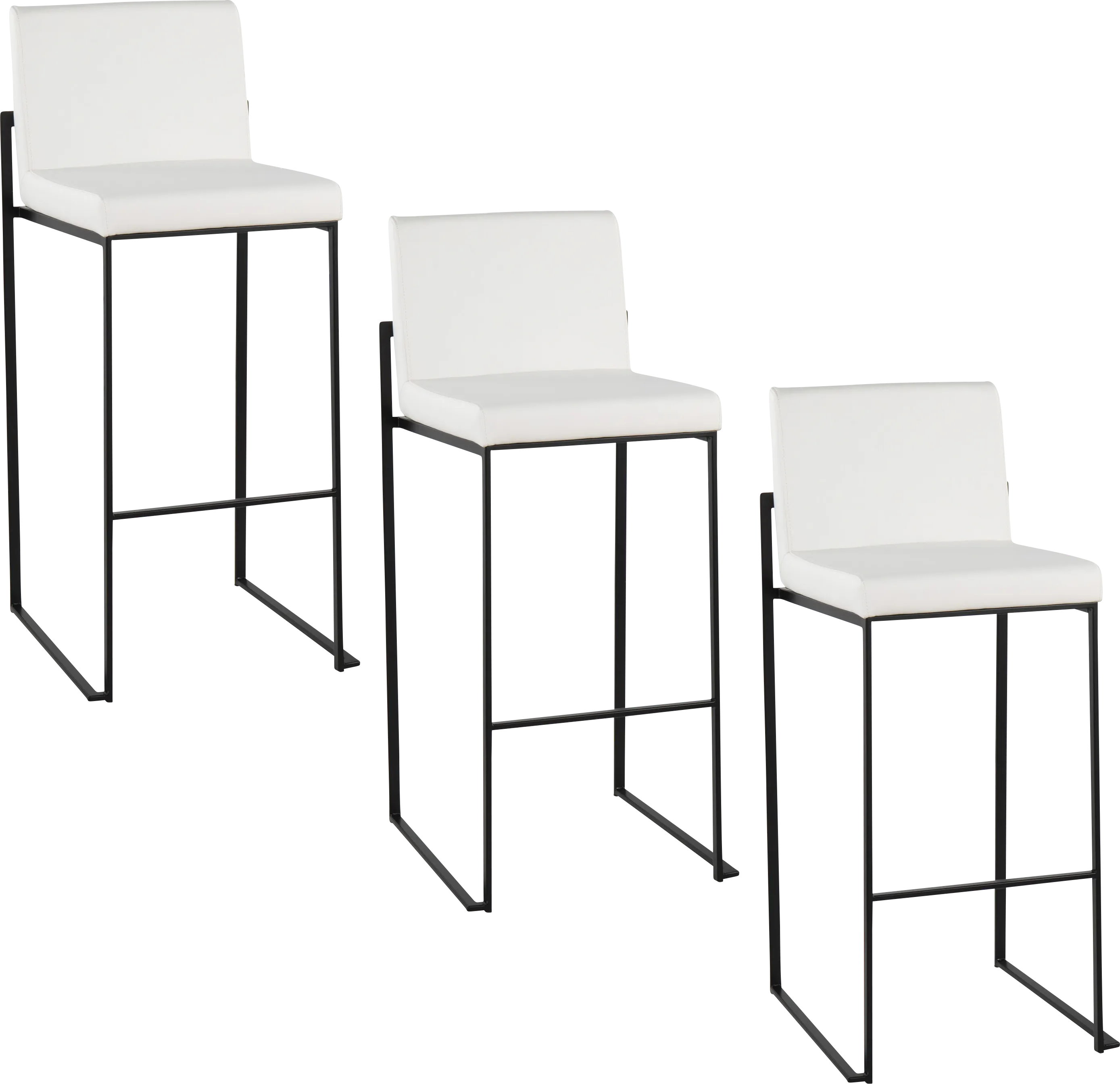 Arelane III White Barstool, Set of 3 - Thumbnail - Image 1