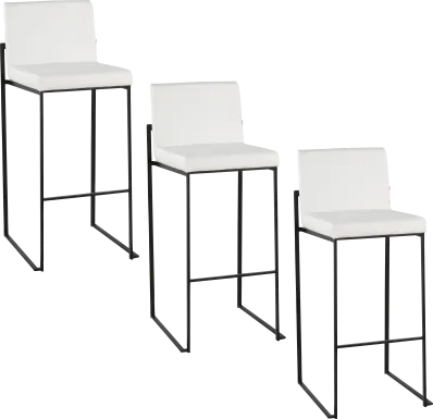 Arelane III White Barstool, Set of 3