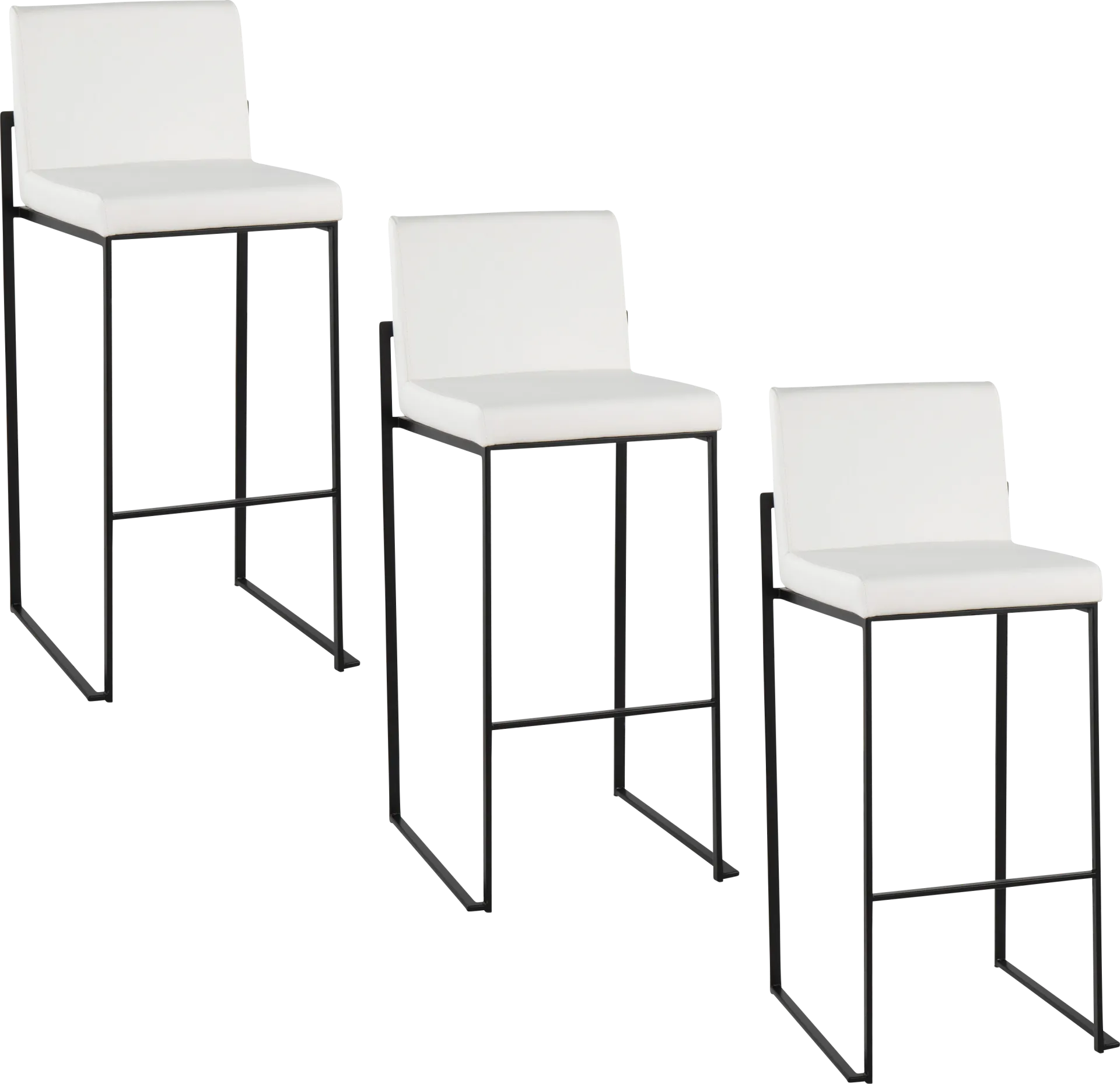 Arelane III White Barstool, Set of 3 - Image 1