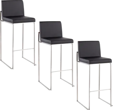Nowotny V Black Barstool, Set of 3