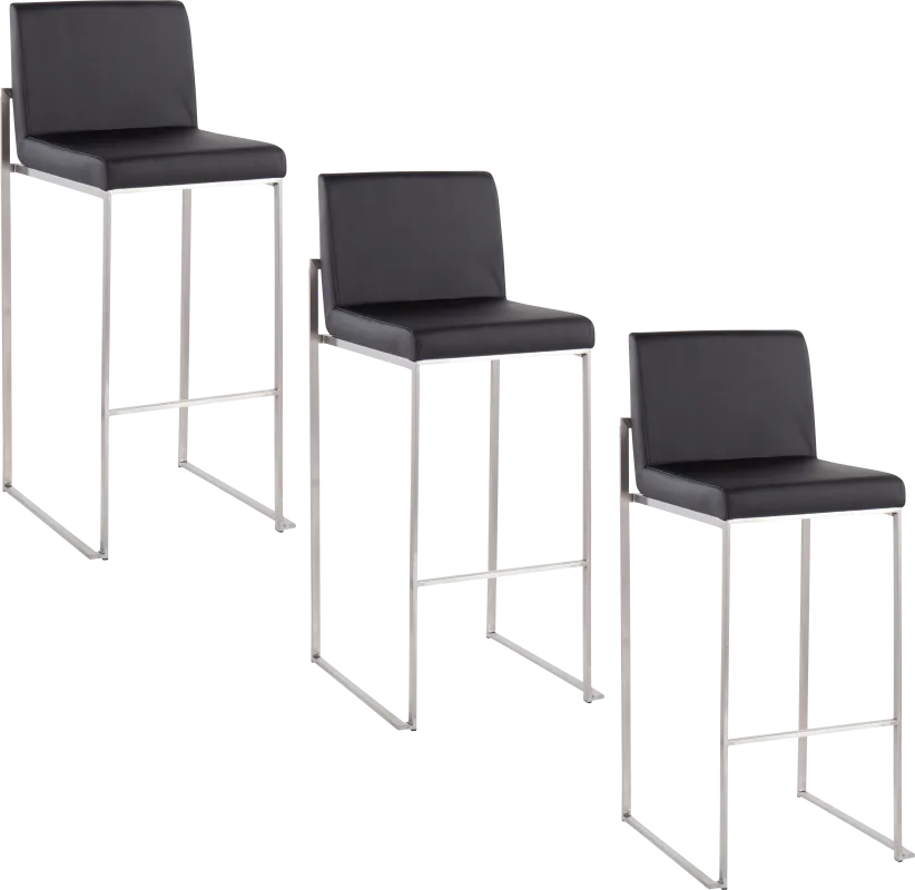 Nowotny V Black Barstool, Set of 3