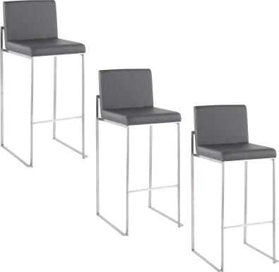 Nowotny V Gray Barstool, Set of 3