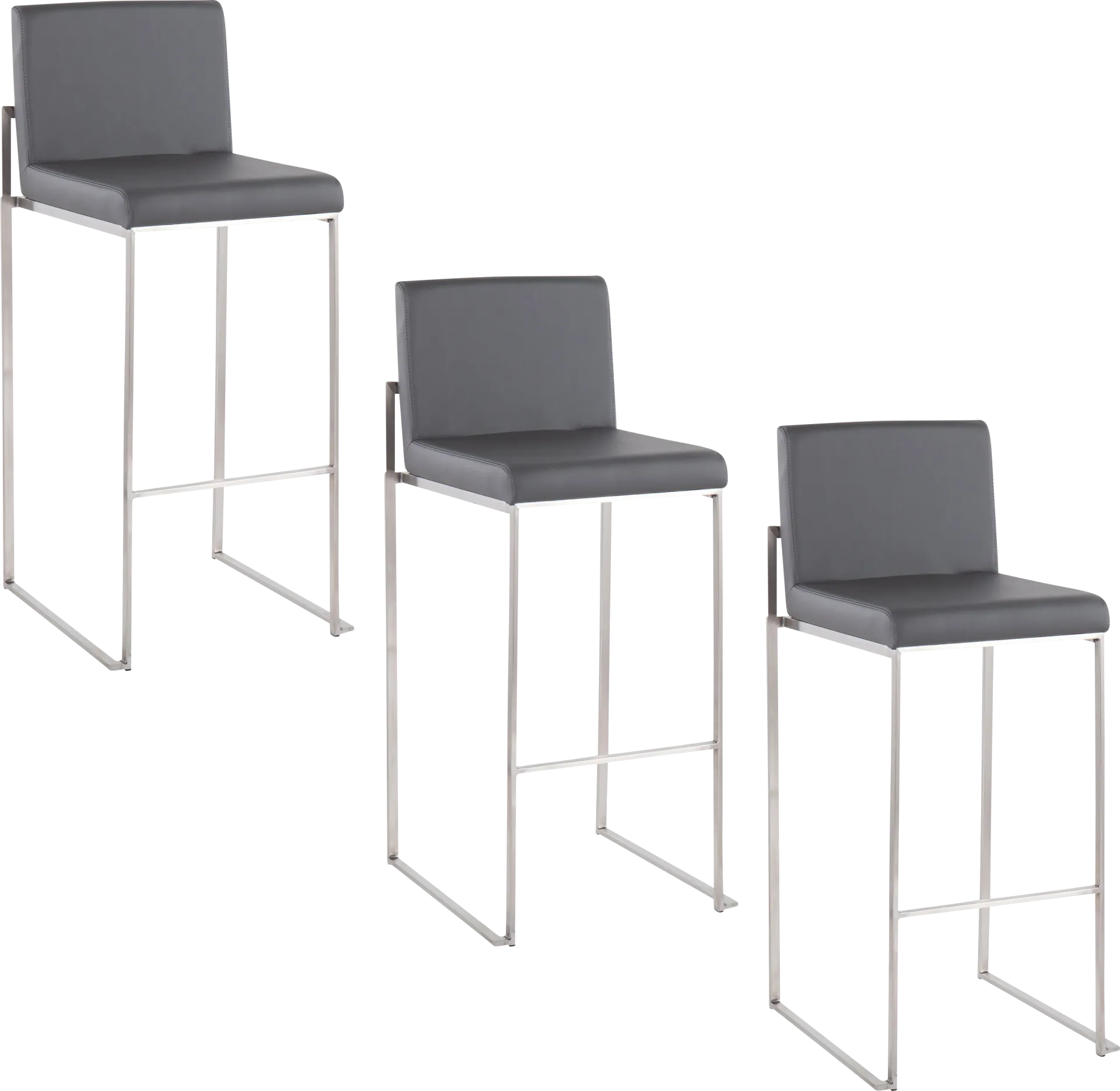 Nowotny V Gray Barstool, Set of 3 - Image 1