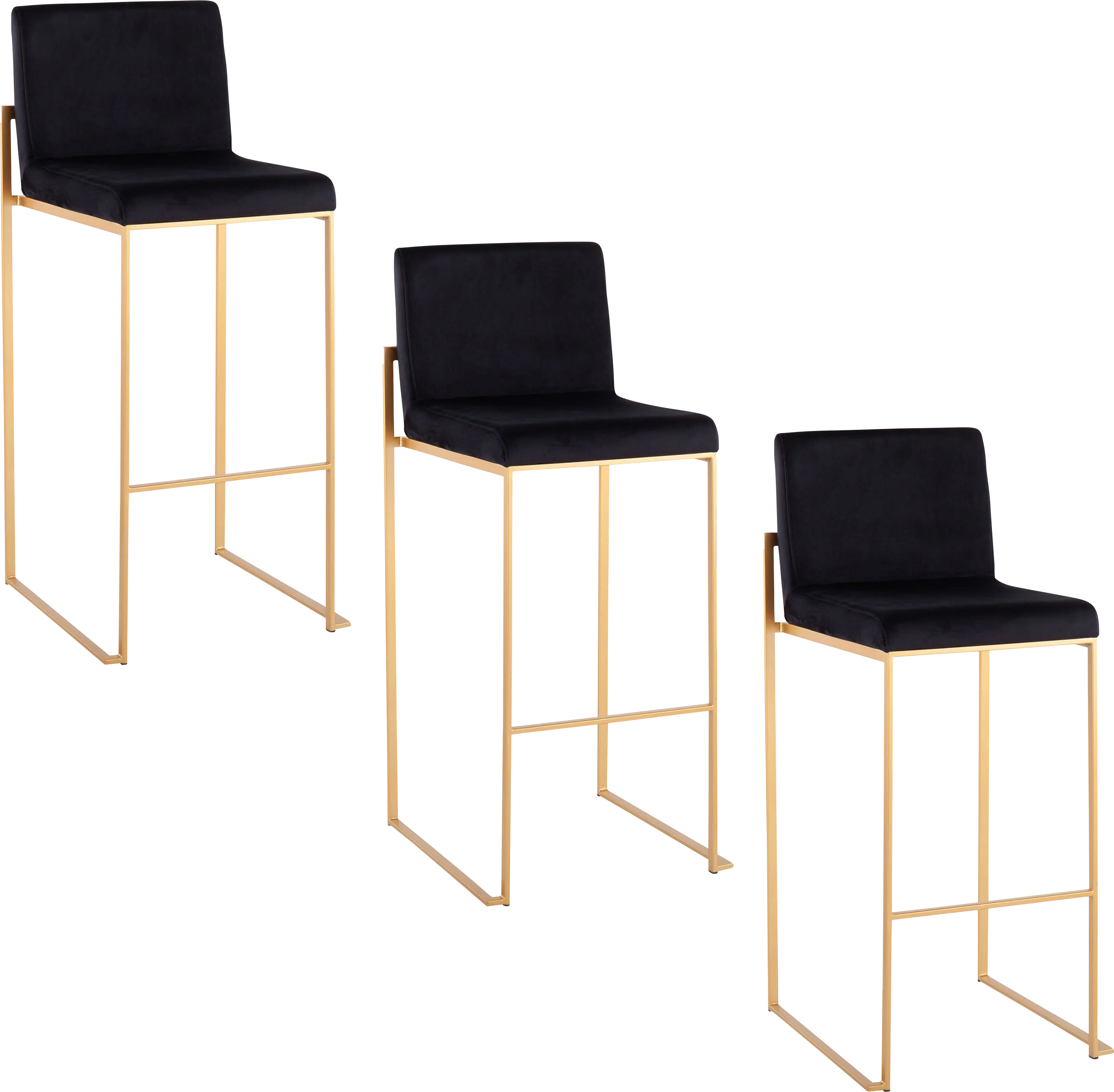 Nowotny II Black Barstool, Set of 3 - Thumbnail - Image 1