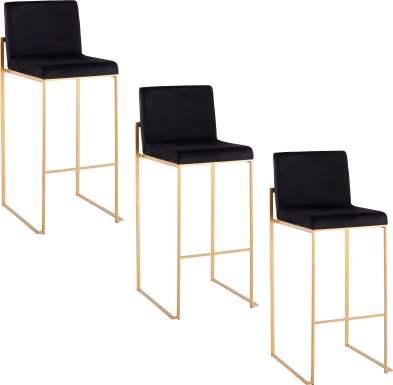 Nowotny II Black Barstool, Set of 3
