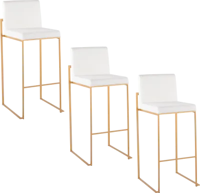 Nowotny II White Barstool, Set of 3