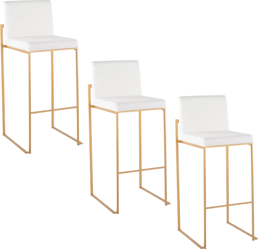 Nowotny II White Barstool, Set of 3