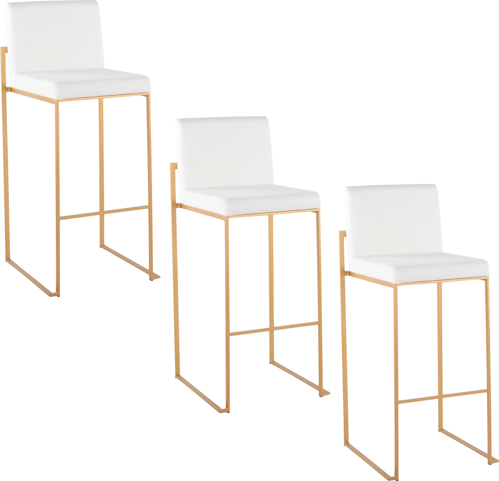 Nowotny II White Barstool, Set of 3 - Image 1