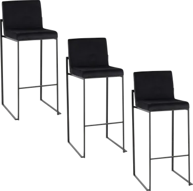 Arelane IV Black Barstool, Set of 3