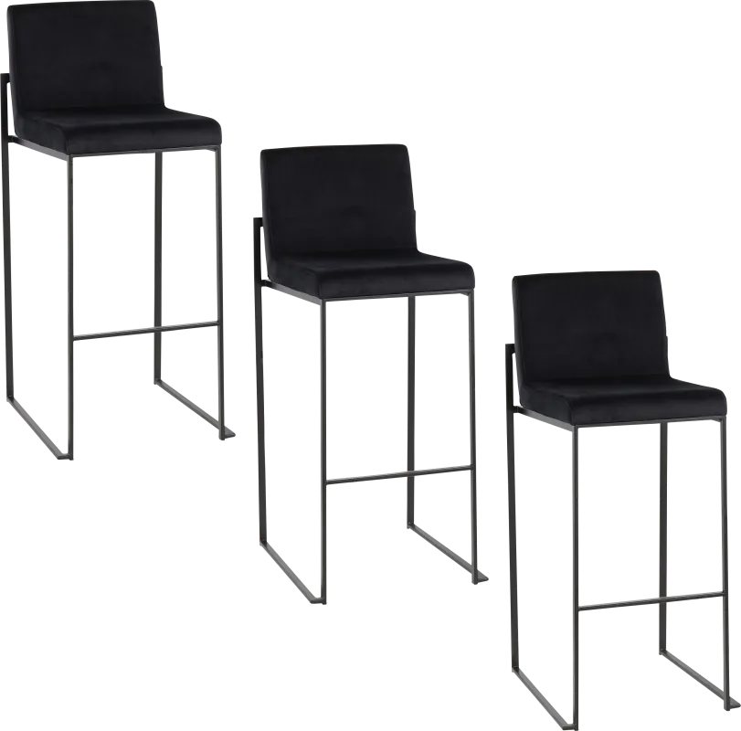 Arelane IV Black Barstool, Set of 3