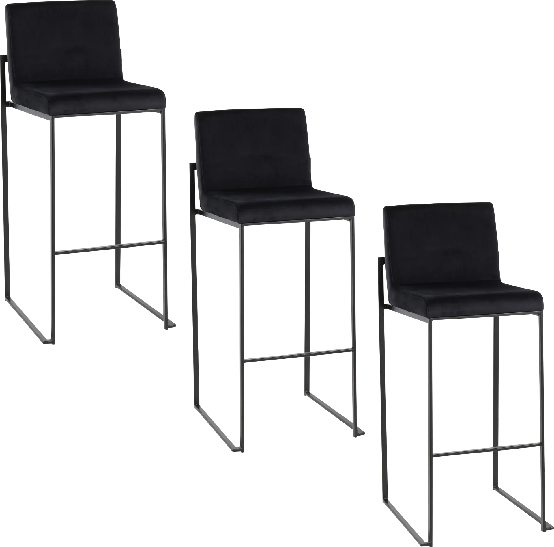 Arelane IV Black Barstool, Set of 3