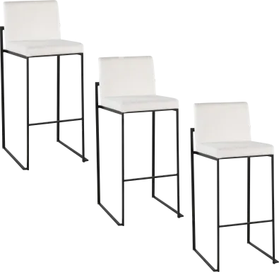 Arelane IV White Barstool, Set of 3