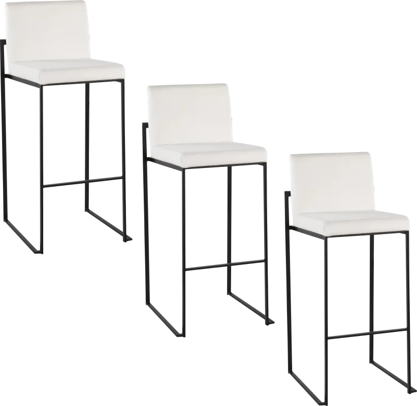Arelane IV White Barstool, Set of 3