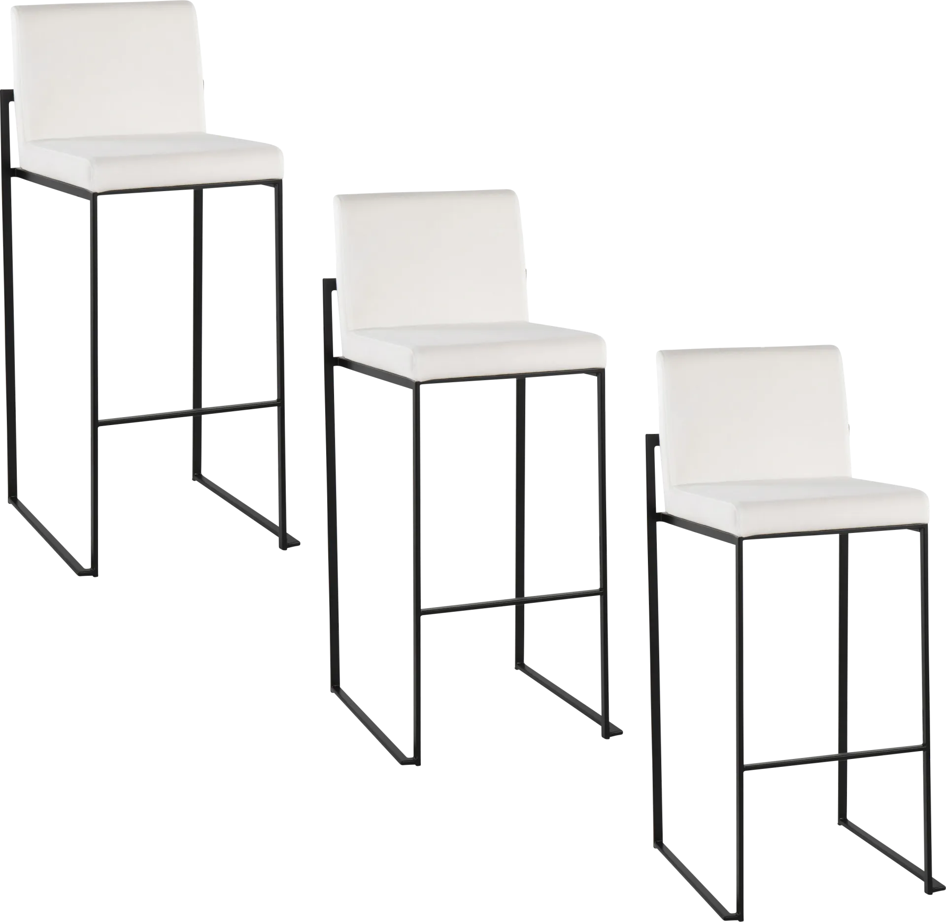 Arelane IV White Barstool, Set of 3 - Image 1