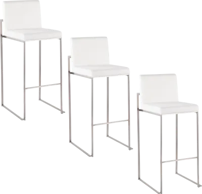 Nowotny IV White Barstool, Set of 3