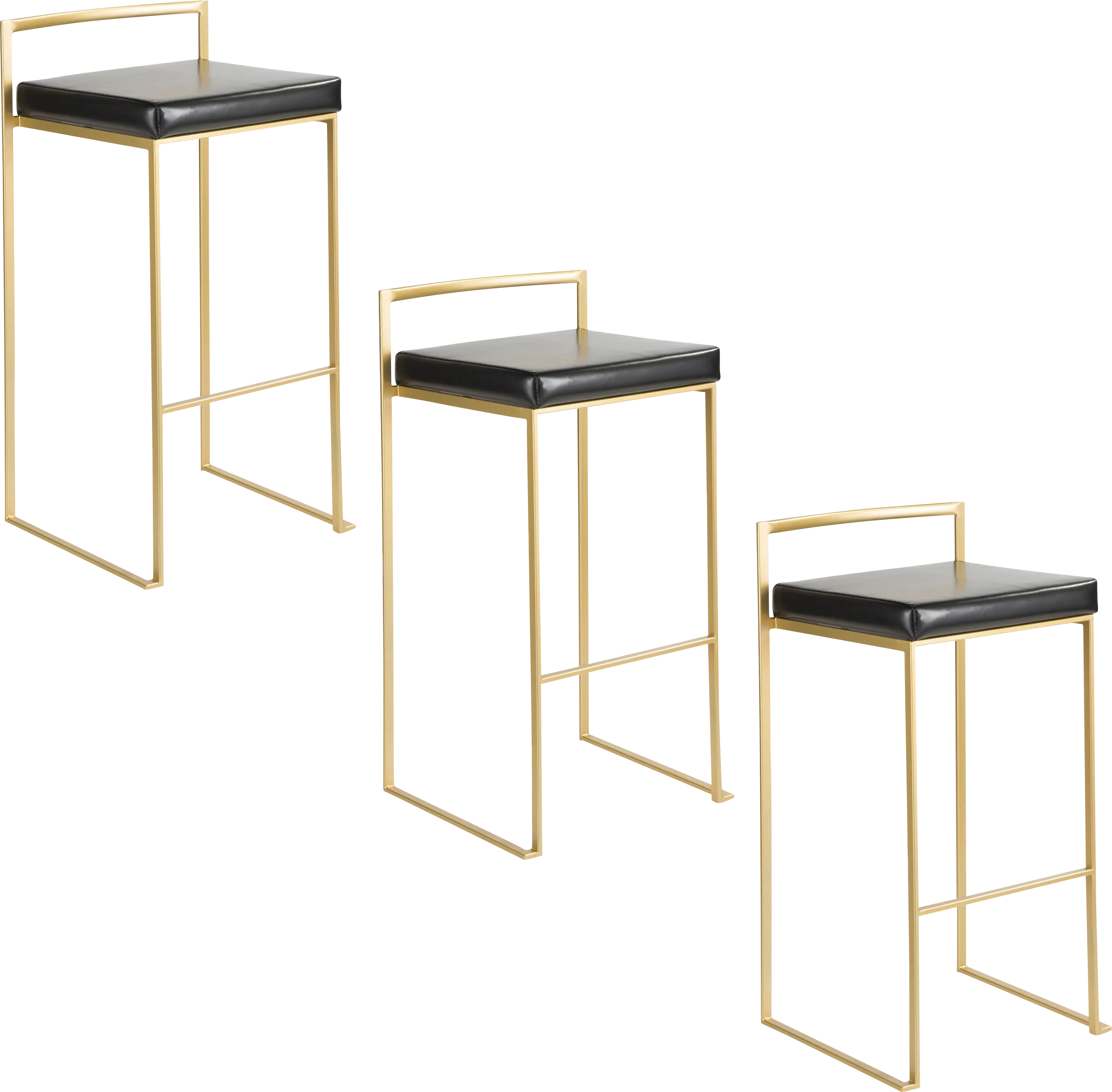 Sora Black Barstool, Set of 3 - Thumbnail - Image 1