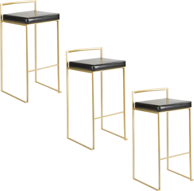 Sora Black Barstool, Set of 3